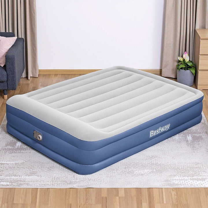 Bestway Air Mattress Queen Inflatable Bed 46cm Airbed Blue - RoamAU