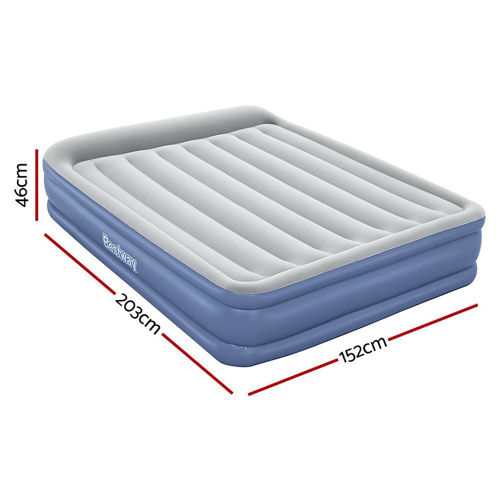 Bestway Air Mattress Queen Inflatable Bed 46cm Airbed Blue - RoamAU
