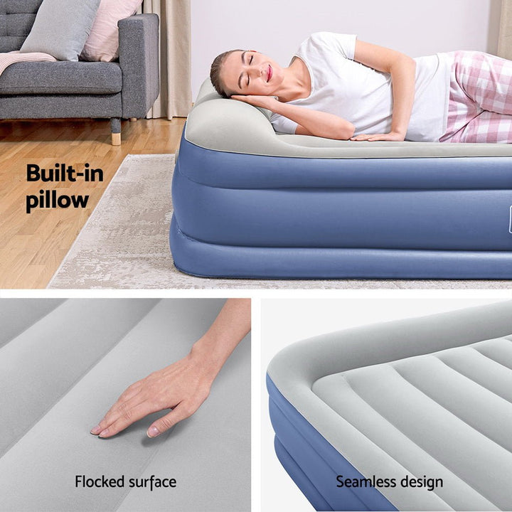 Bestway Air Mattress Queen Inflatable Bed 46cm Airbed Blue - RoamAU