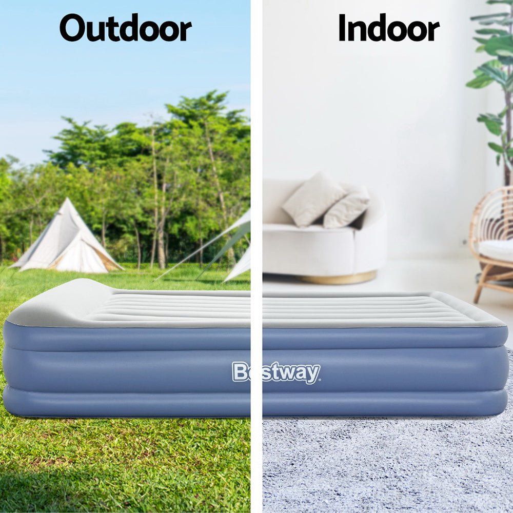 Bestway Air Mattress Queen Inflatable Bed 46cm Airbed Blue - RoamAU