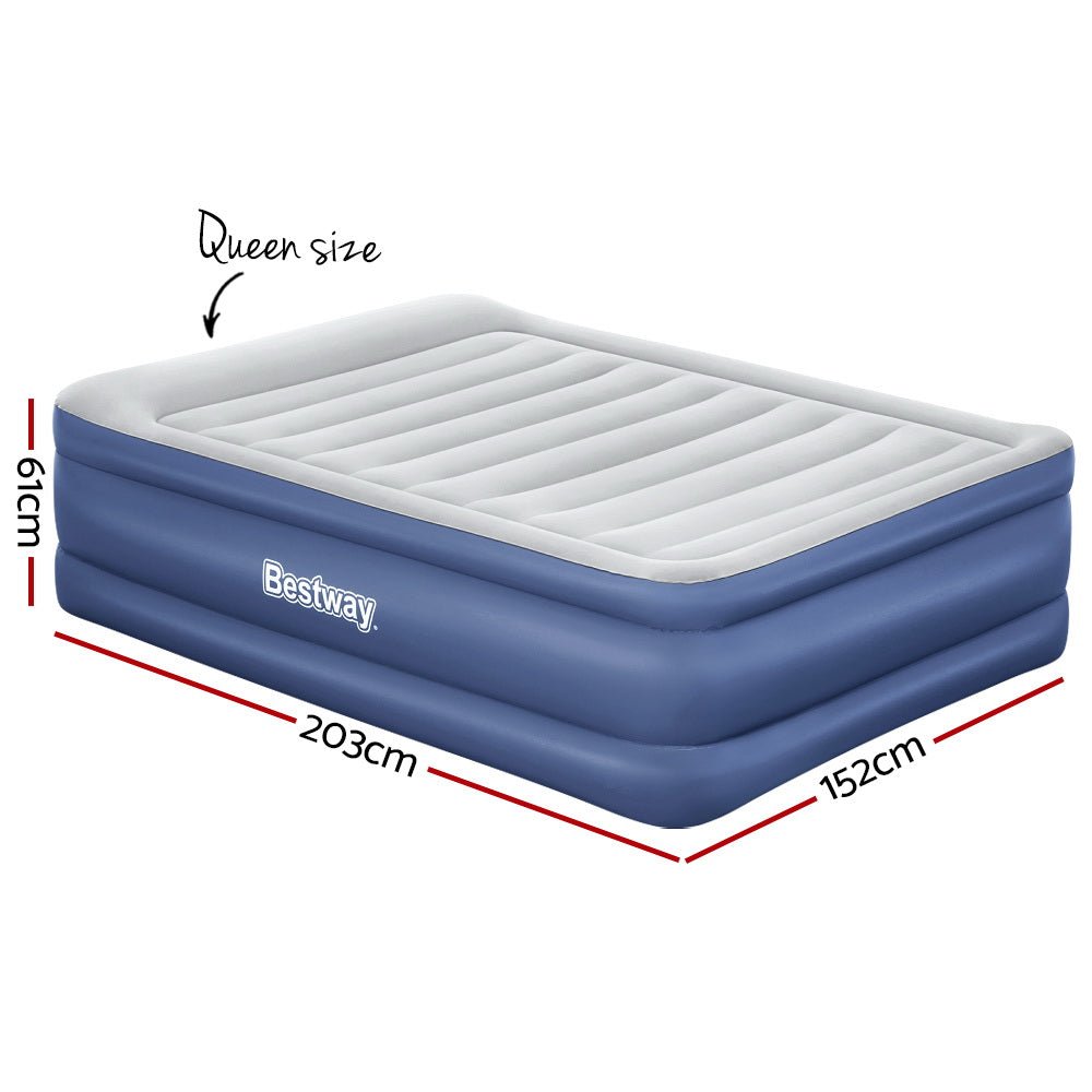 Bestway Air Mattress Queen Inflatable Bed 61cm Airbed Blue - RoamAU
