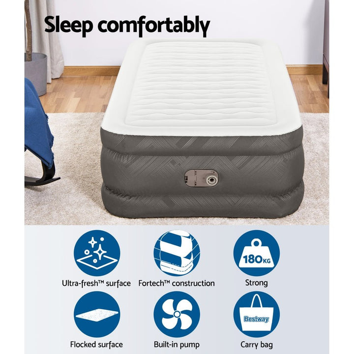 Bestway Air Mattress Single Inflatable Bed 46cm Airbed Grey - RoamAU