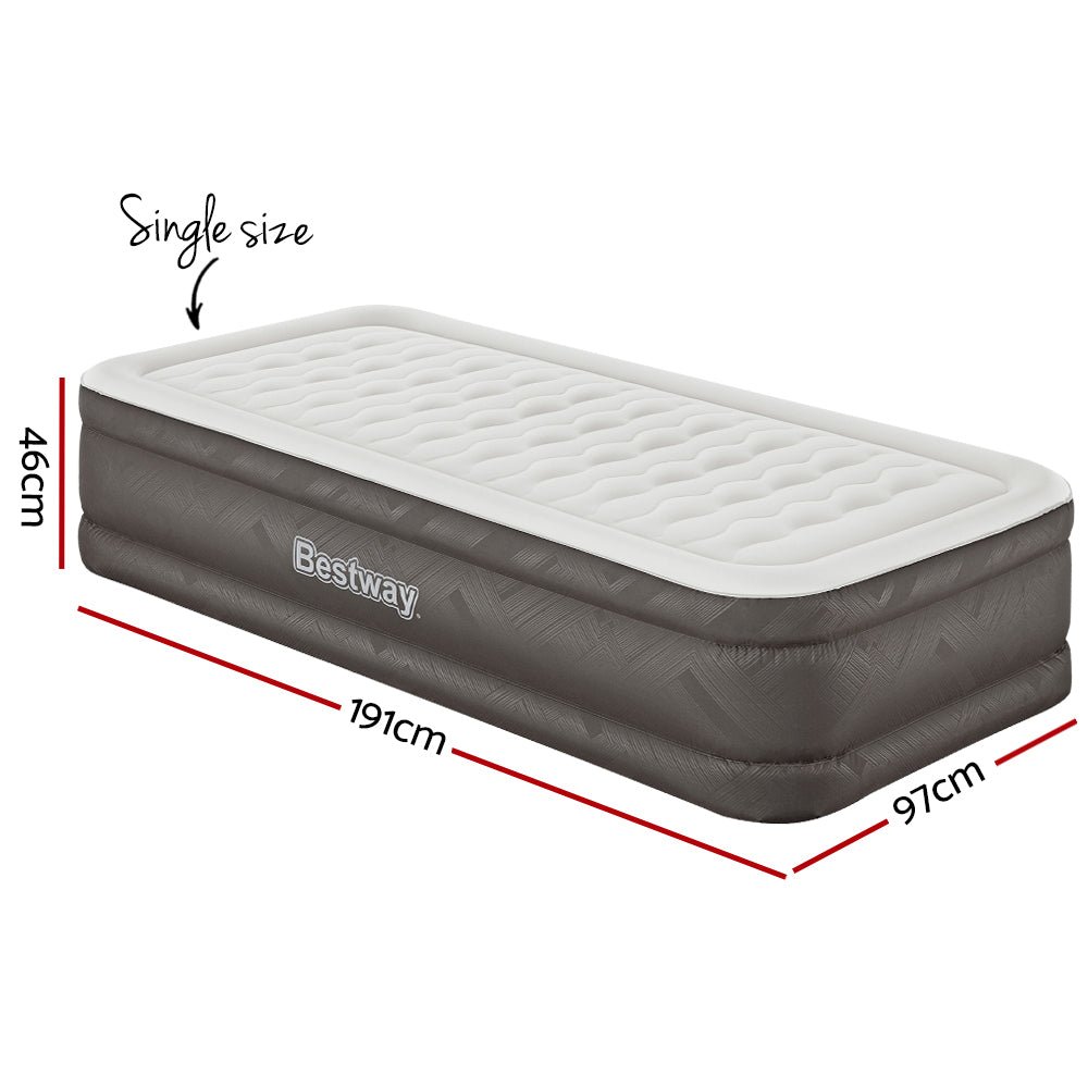 Bestway Air Mattress Single Inflatable Bed 46cm Airbed Grey - RoamAU