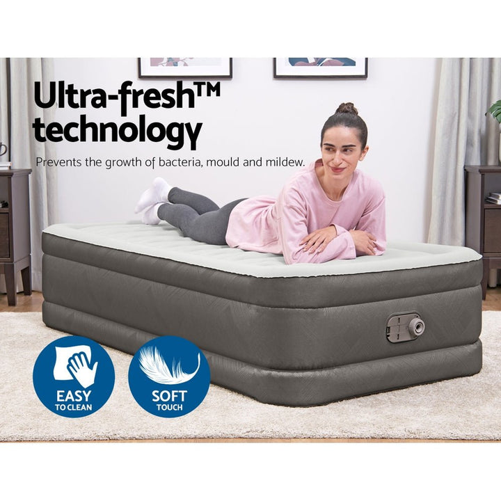 Bestway Air Mattress Single Inflatable Bed 46cm Airbed Grey - RoamAU