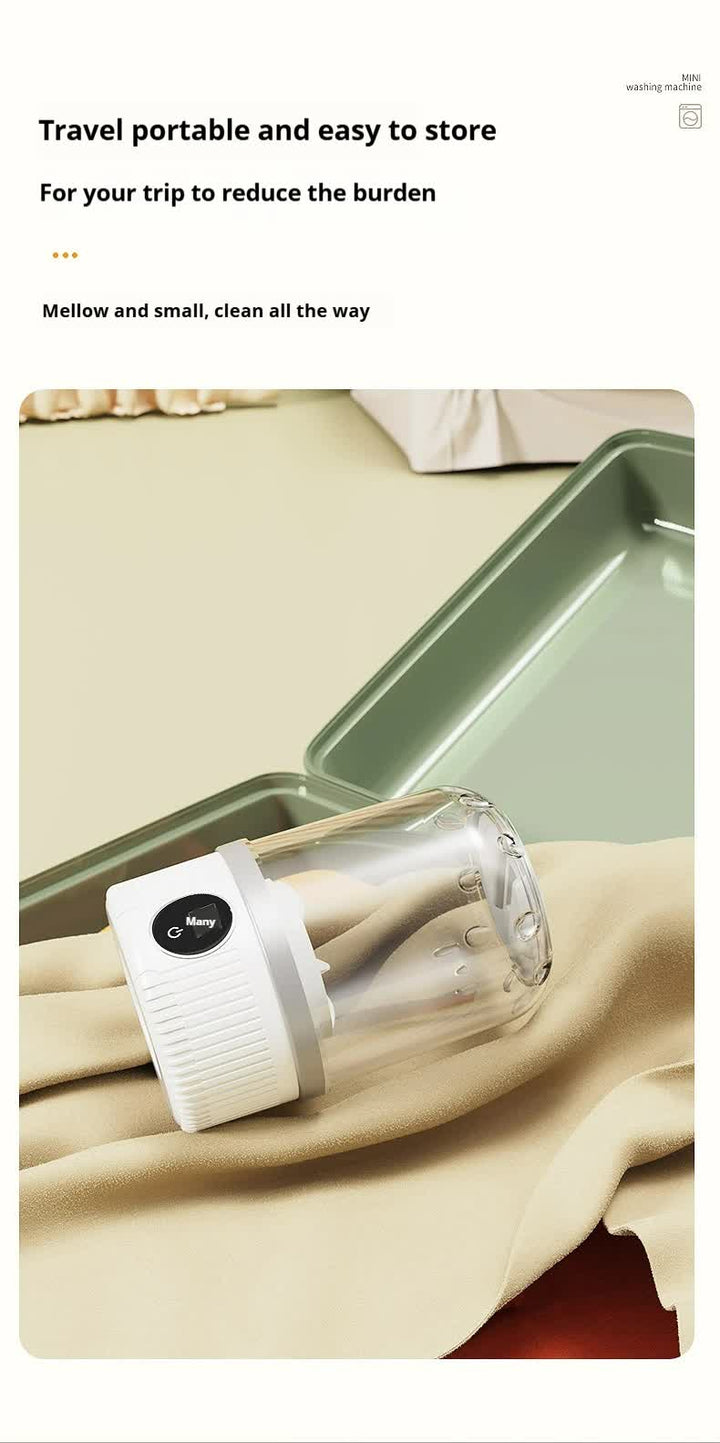 Blue Portable Mini Washing Machine - Rechargeable USB-C Electric Washer for Travel, Delicates & Socks