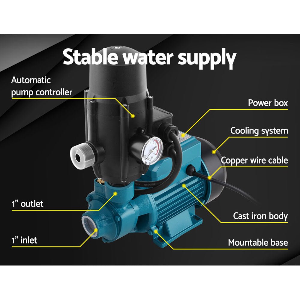 Giantz Auto Peripheral Pump Clean Water Garden Farm Rain Tank Irrigation QB60 - RoamAU
