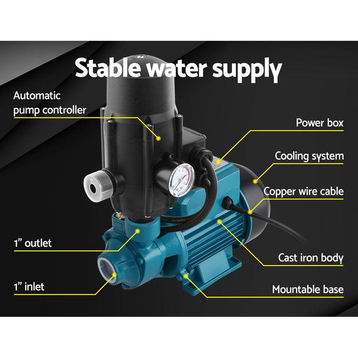 Giantz Auto Peripheral Pump Clean Water Garden Farm Rain Tank Irrigation QB60 - RoamAU