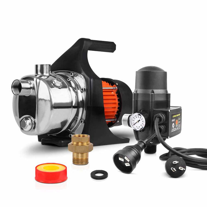 Giantz Garden Water Pump 1500W High Pressure Tank Rain Farm Irrigation Black - RoamAU