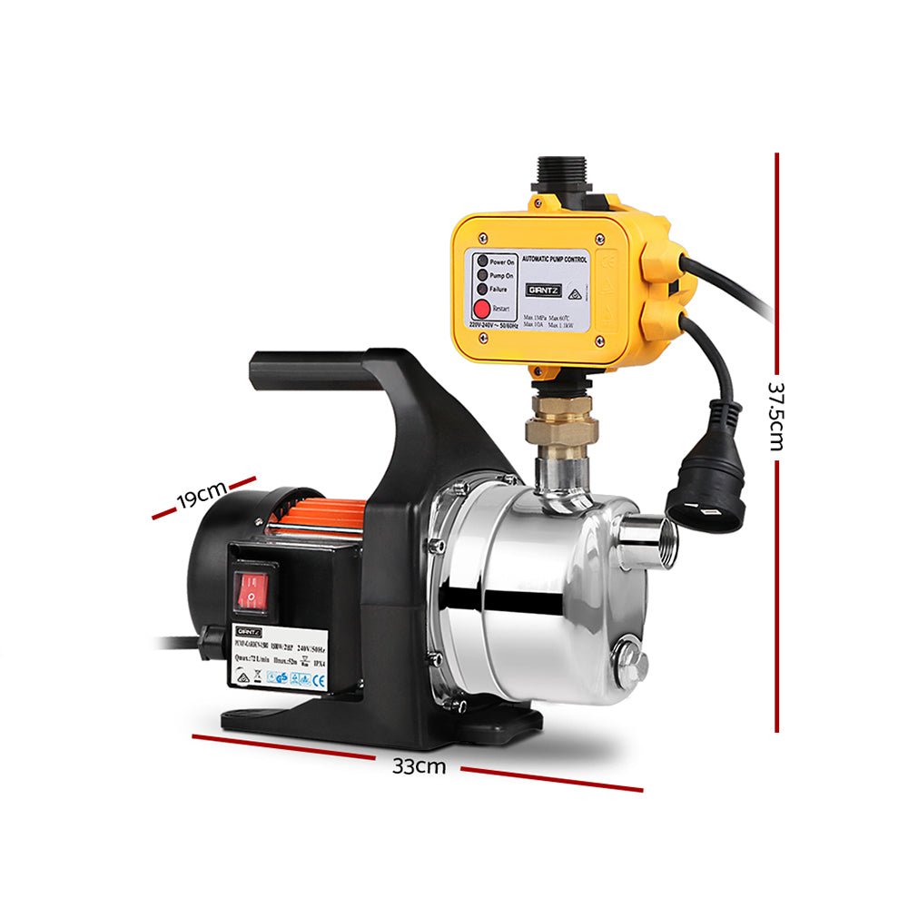 Giantz Garden Water Pump High Pressure 1500W Tank Rain Farm Irrigation House Yellow - RoamAU