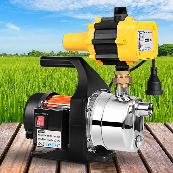 Giantz Garden Water Pump High Pressure 1500W Tank Rain Farm Irrigation House Yellow - RoamAU