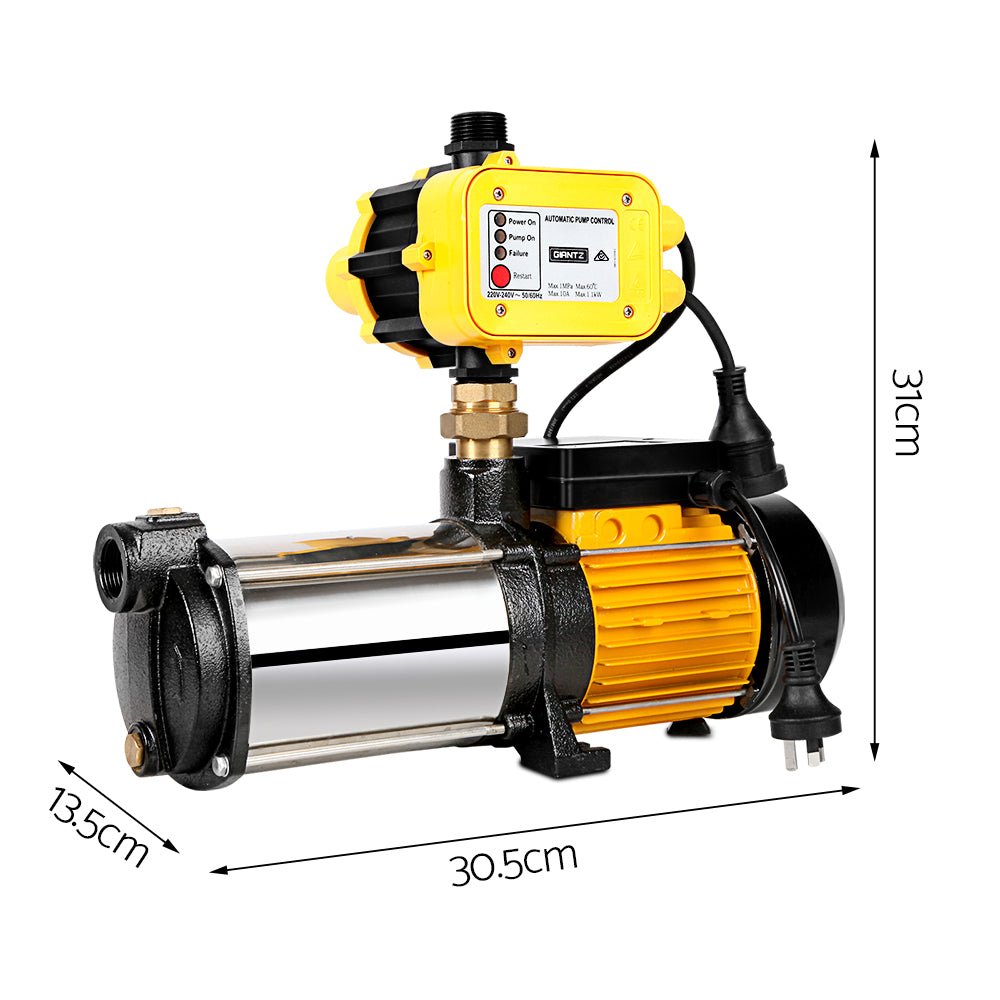 Giantz Garden Water Pump High Pressure 2500W 5 - Stage Tank Irrigation Yellow - RoamAU