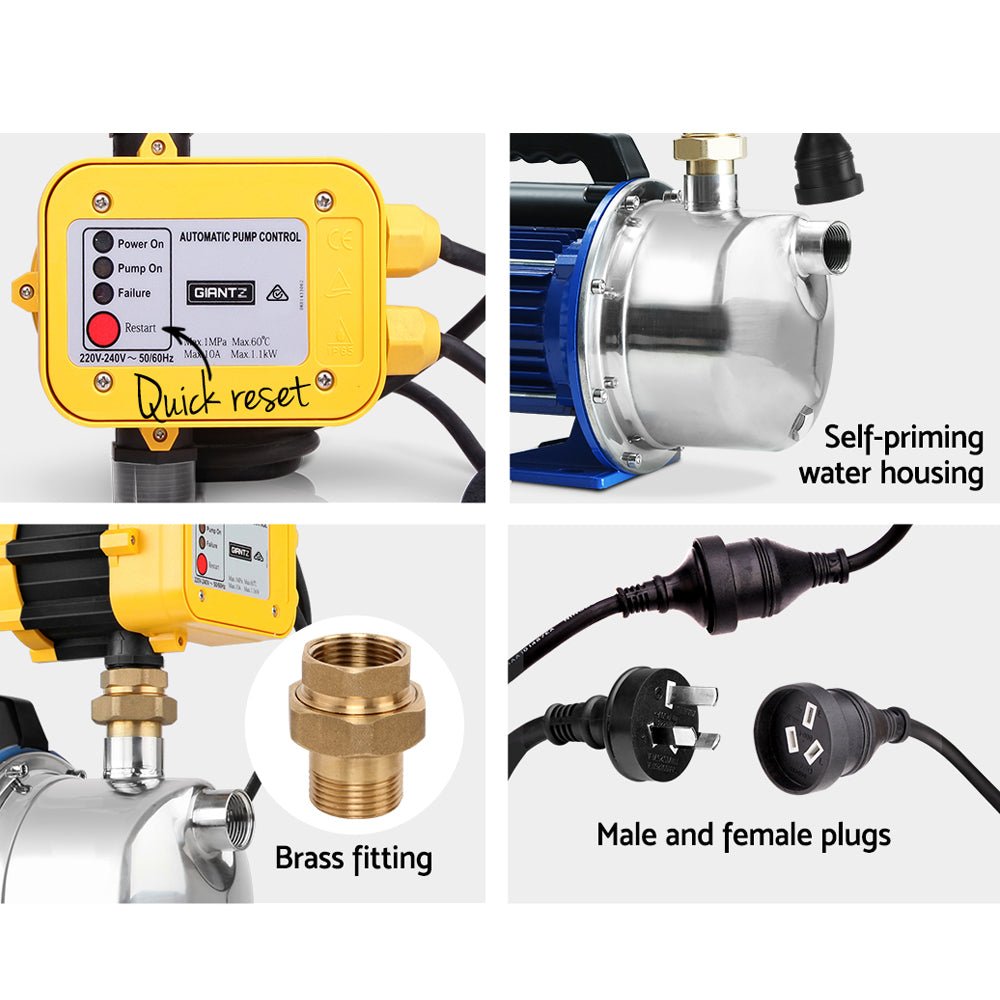 Giantz Garden Water Pump Jet High Pressure Controller Stage Irrigation 4600L/H - RoamAU