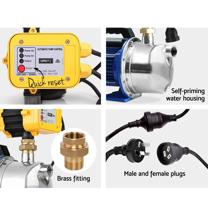 Giantz Garden Water Pump Jet High Pressure Controller Stage Irrigation 4600L/H - RoamAU