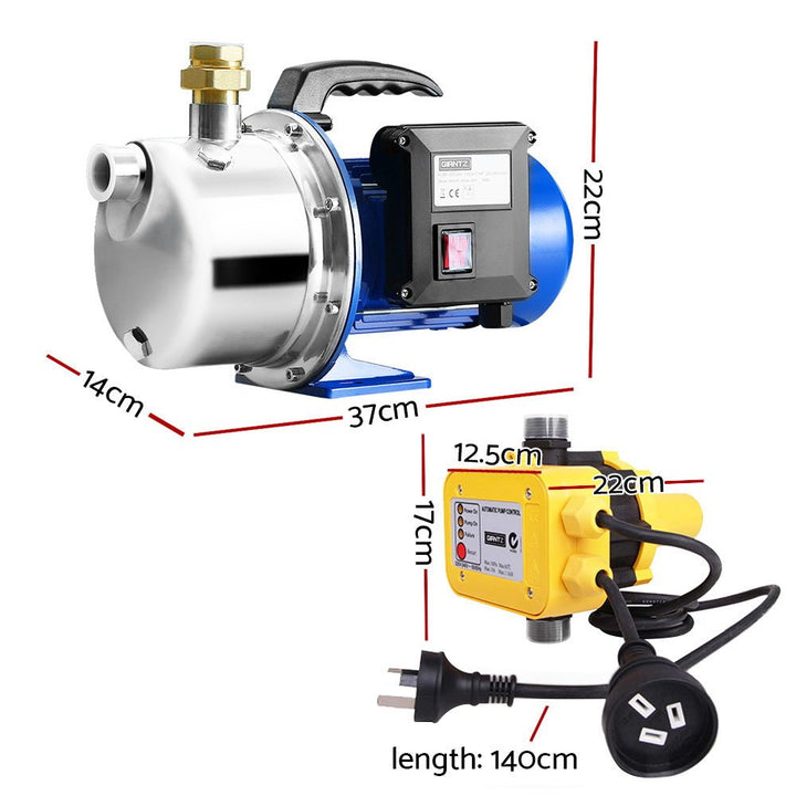Giantz Garden Water Pump Jet High Pressure Controller Stage Irrigation 4600L/H - RoamAU
