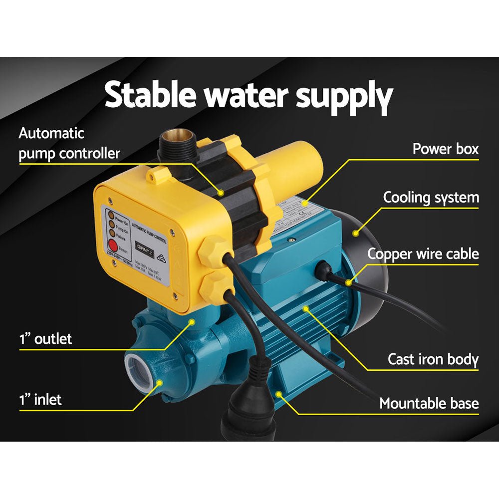 Giantz Peripheral Pump Auto Controller Clean Water Garden Farm Rain Irrigation - RoamAU