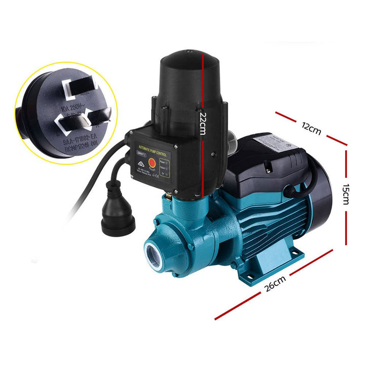 Giantz Peripheral Water Pump Garden Boiler Car Wash Auto Irrigation QB60 Black - RoamAU