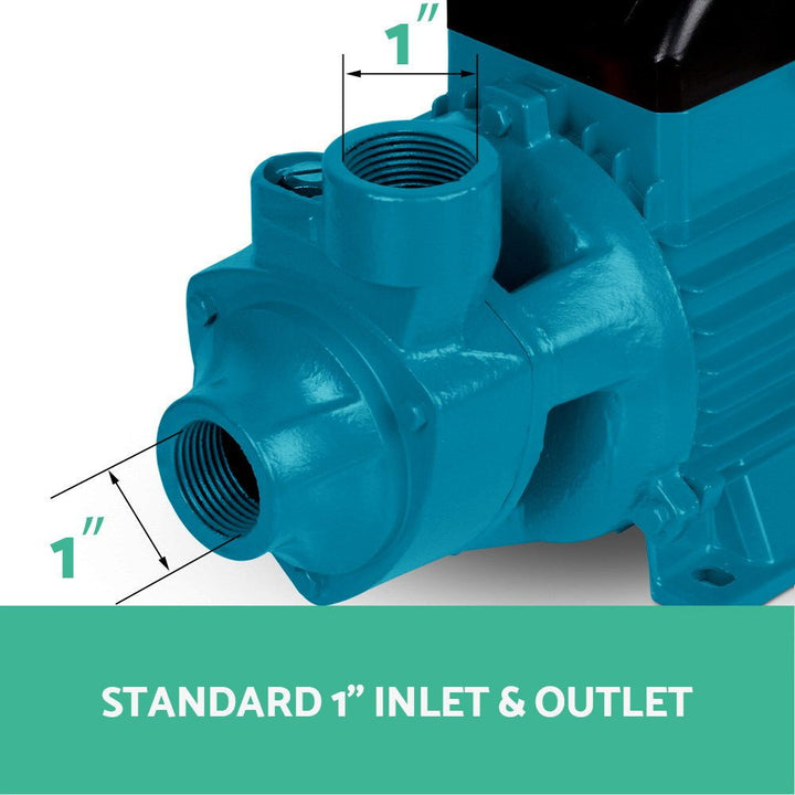 Giantz Peripheral Water Pump Garden Boiler Car Wash Auto Irrigation QB80 Black - RoamAU