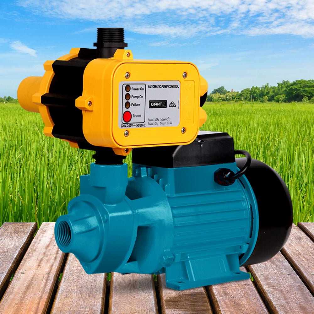 Giantz Peripheral Water Pump Garden Boiler Car Wash Auto Irrigation QB80 Yellow - RoamAU