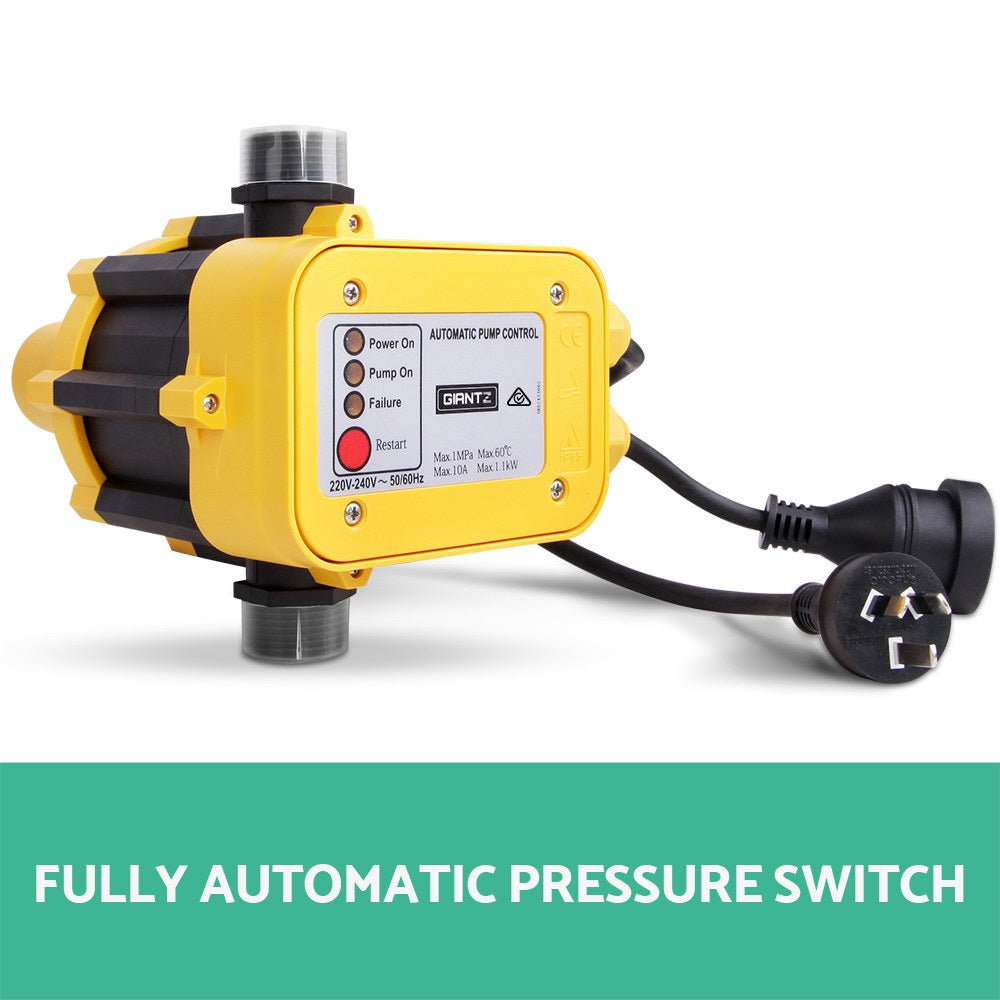 Giantz Peripheral Water Pump Garden Boiler Car Wash Auto Irrigation QB80 Yellow - RoamAU