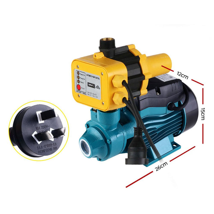 Giantz Peripheral Water Pump Garden Boiler Car Wash Electric Irrigation QB60 Yellow - RoamAU