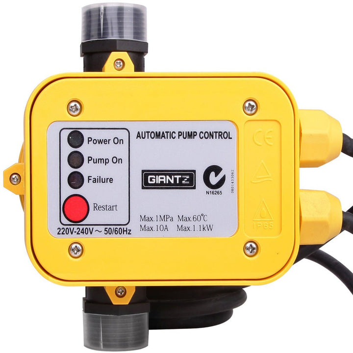 Giantz Water Pressure Pump Controller Auto Switch Control Electric Electronic Yellow - RoamAU