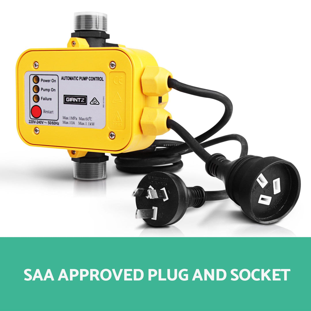 Giantz Water Pressure Pump Controller Auto Switch Control Electric Electronic Yellow - RoamAU