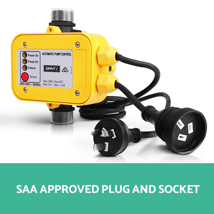 Giantz Water Pressure Pump Controller Auto Switch Control Electric Electronic Yellow - RoamAU