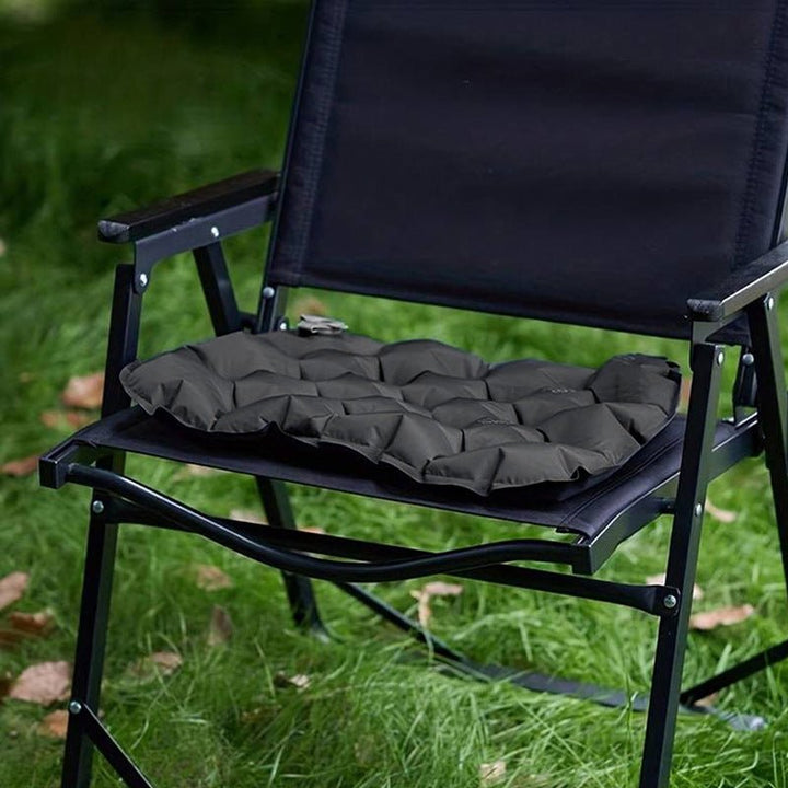 Inflatable Seat Cushion - Portable 40x30x5cm Camping Pad in Olive Black - RoamAU