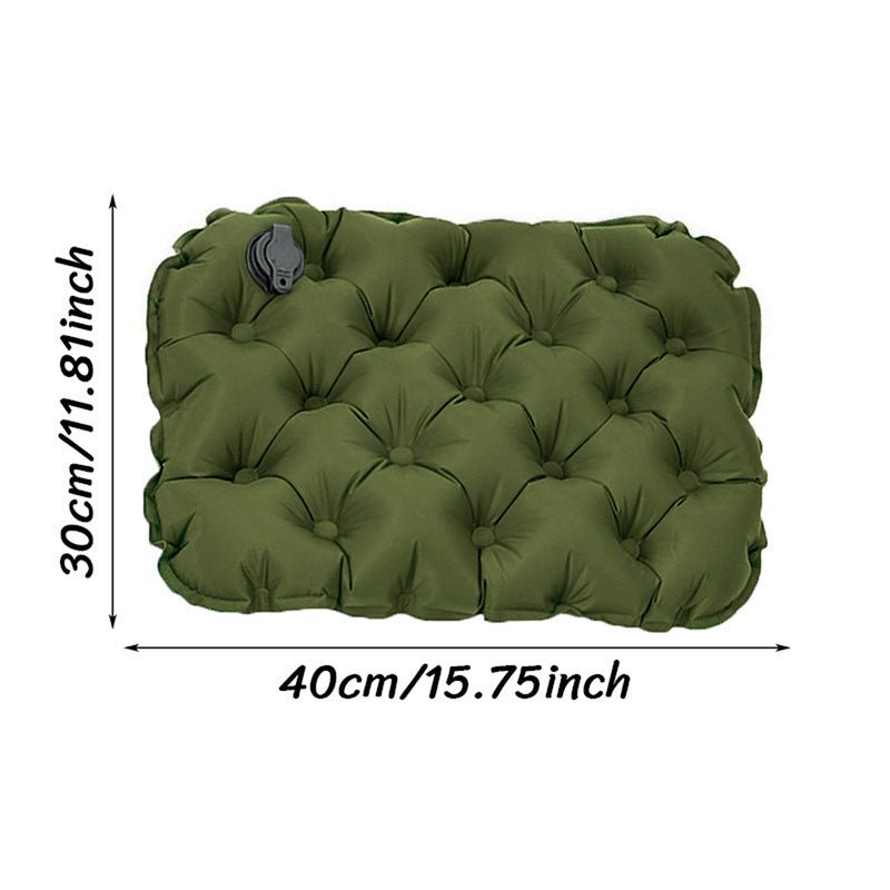 Inflatable Seat Cushion - Portable 40x30x5cm Camping Pad in Olive Green - Inflatable Mattress