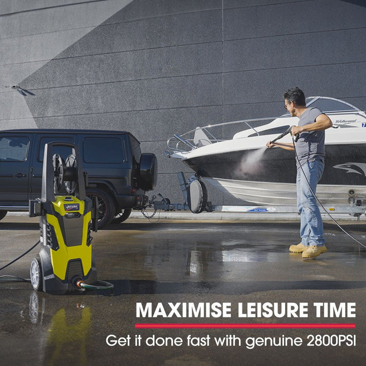 JET - USA RX540 Electric High Pressure Washer, 2800PSI 2 Nozzles, Brush Head, Deck Cleaner, Detergent Bottle, 10M Hose - RoamAU