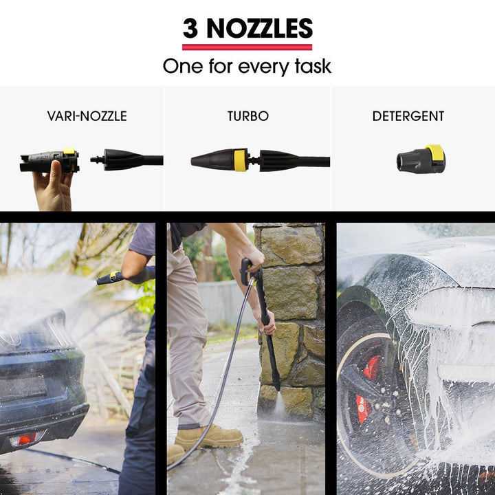 JET - USA RX540 Electric High Pressure Washer, 2800PSI 2 Nozzles, Brush Head, Deck Cleaner, Detergent Bottle, 10M Hose - RoamAU