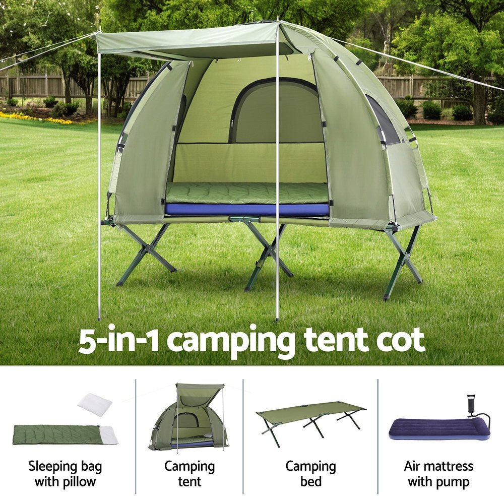 Weisshorn 5 - in - 1 Camping Tent Cot 1 - person Air Mattress Camping Bed - RoamAU