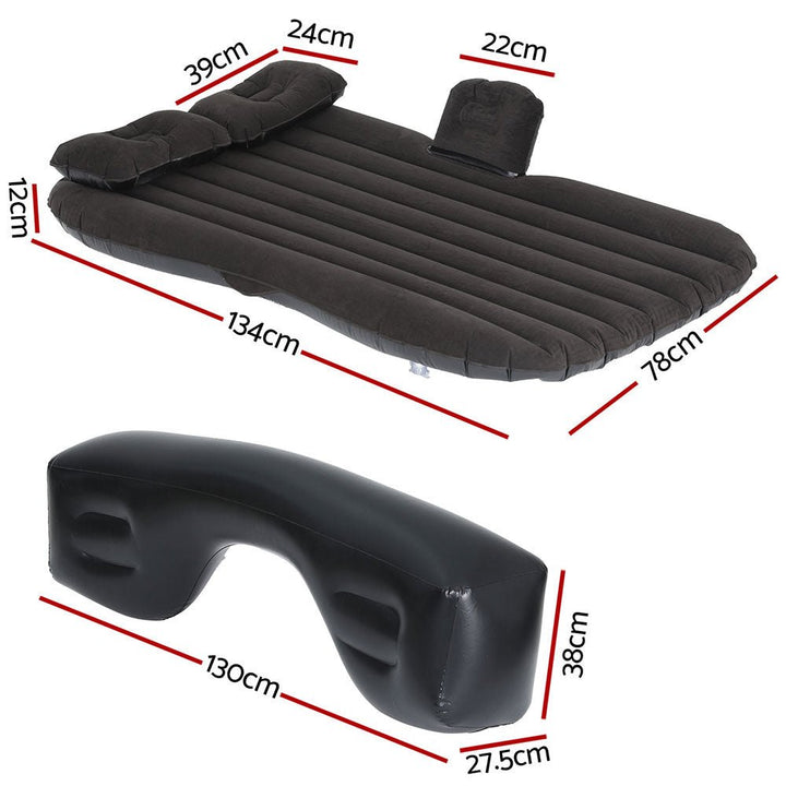 Weisshorn Car Mattress 134x78 Inflatable SUV Back Seat Camping Bed Black - RoamAU