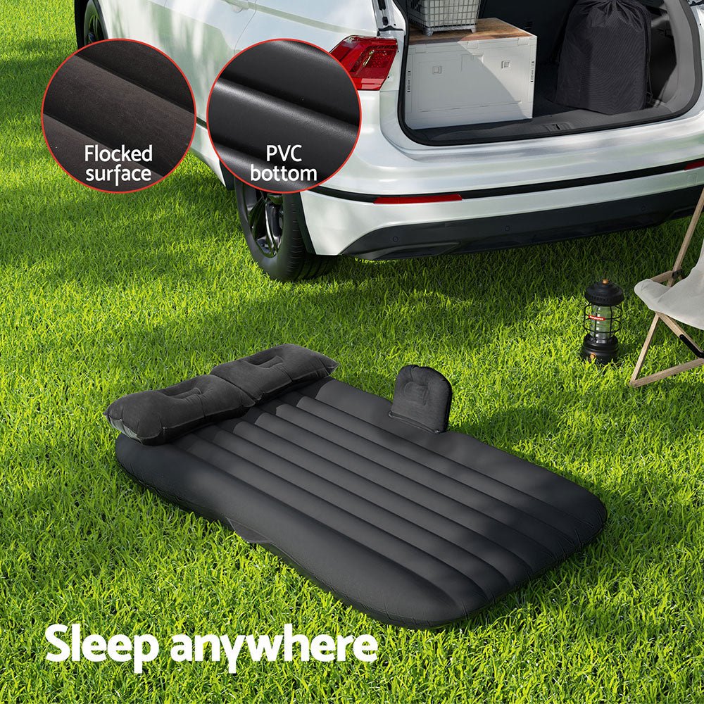 Weisshorn Car Mattress 134x78 Inflatable SUV Back Seat Camping Bed Black - RoamAU