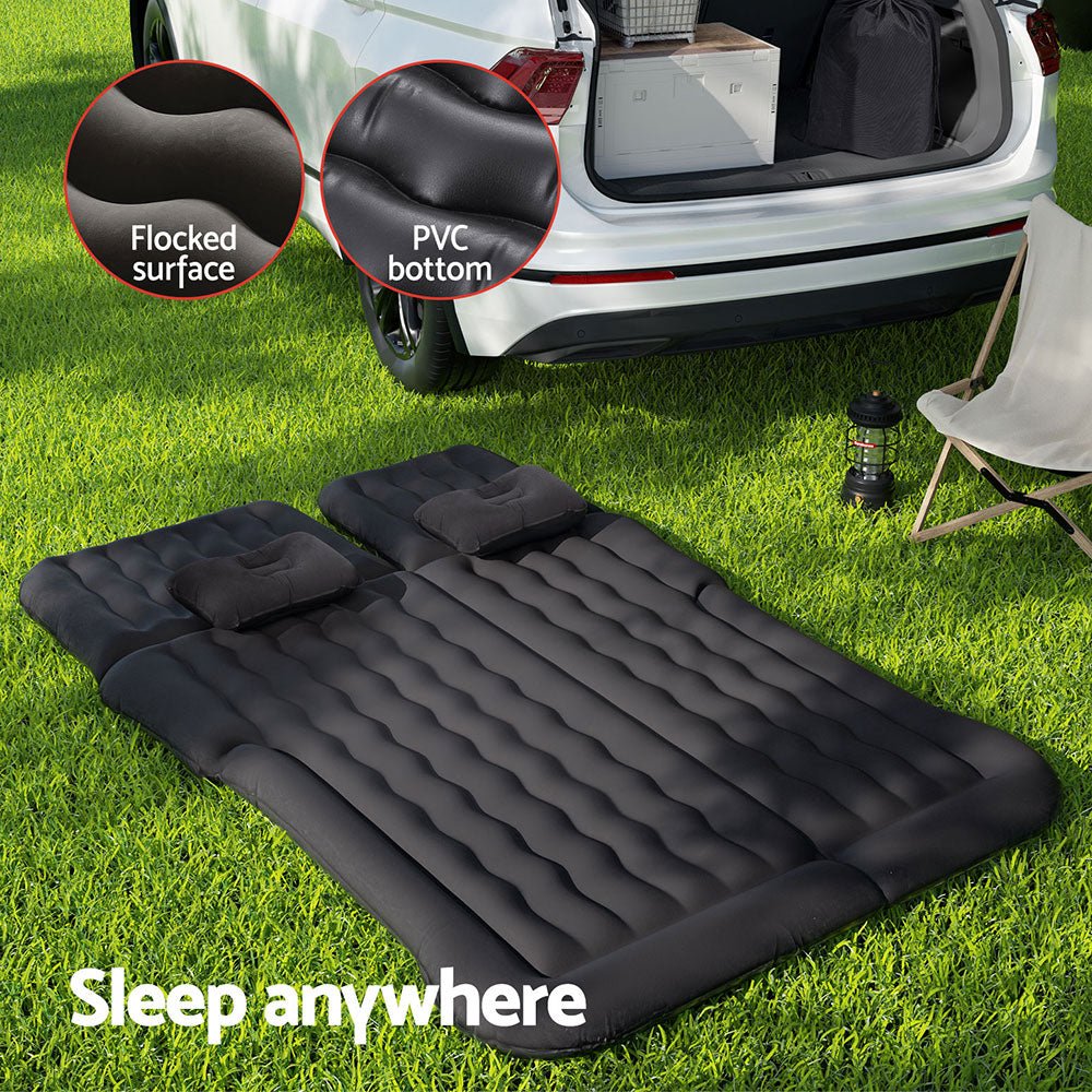 Weisshorn Car Mattress 175x130 Inflatable SUV Back Seat Camping Bed Black - RoamAU
