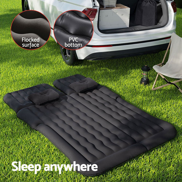 Weisshorn Car Mattress 175x130 Inflatable SUV Back Seat Camping Bed Black - RoamAU