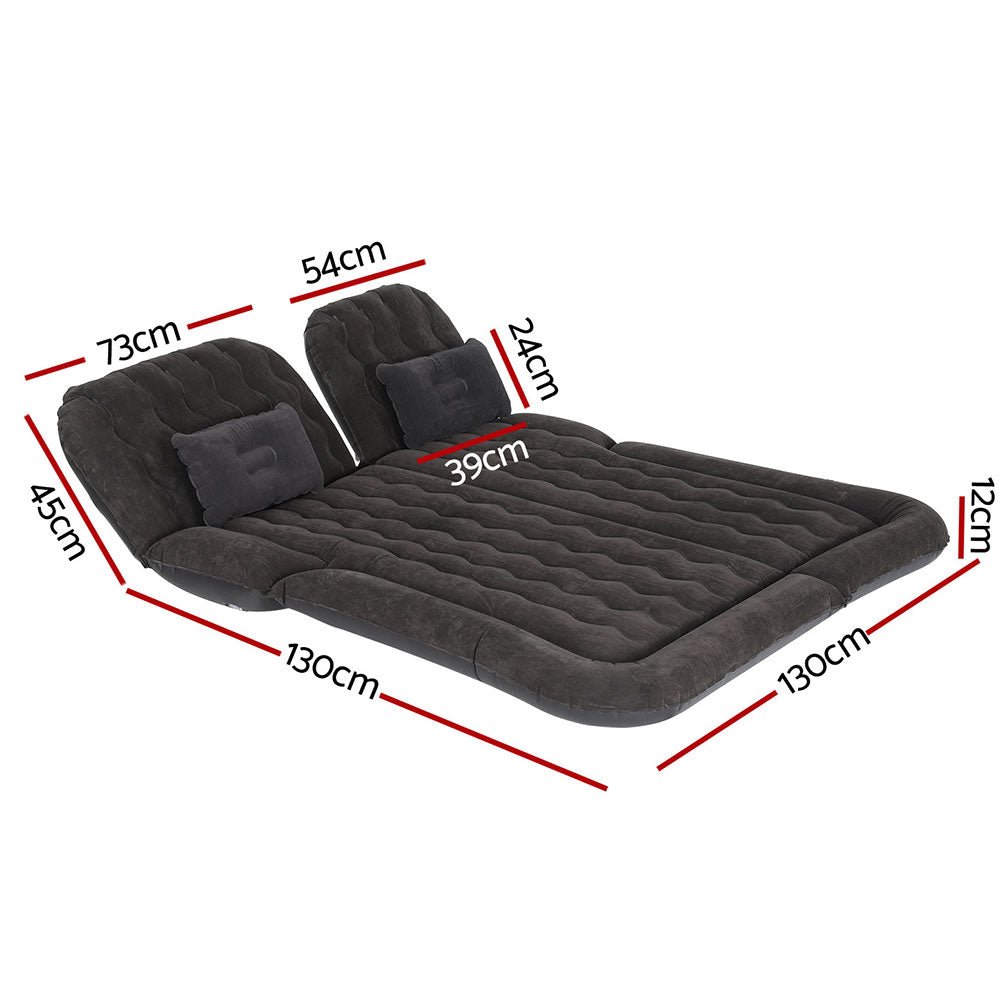 Weisshorn Car Mattress 175x130 Inflatable SUV Back Seat Camping Bed Black - RoamAU
