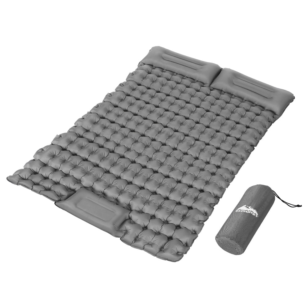 Weisshorn Self Inflating Mattress Camping Sleeping Mat Air Bed Double Pillow Bag - Inflatable Mattress