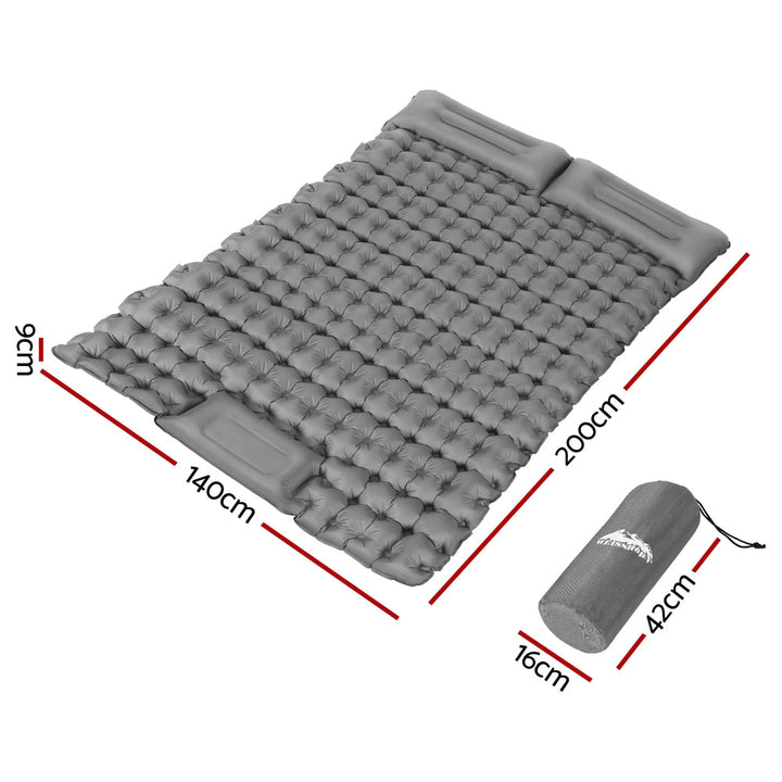Weisshorn Self Inflating Mattress Camping Sleeping Mat Air Bed Double Pillow Bag - RoamAU