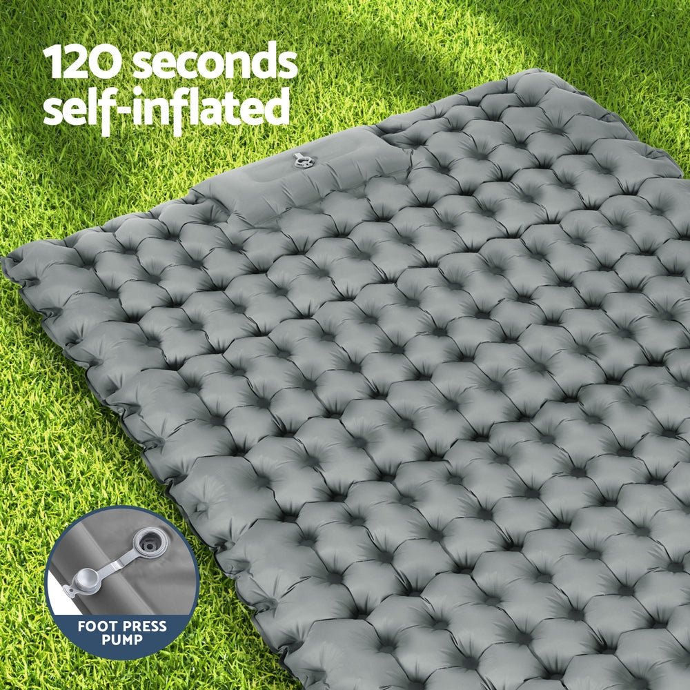 Weisshorn Self Inflating Mattress Camping Sleeping Mat Air Bed Double Pillow Bag - RoamAU