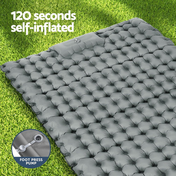 Weisshorn Self Inflating Mattress Camping Sleeping Mat Air Bed Double Pillow Bag - RoamAU
