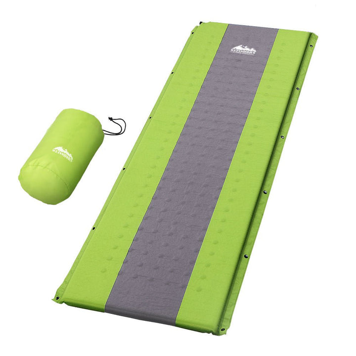 Weisshorn Self Inflating Mattress Camping Sleeping Mat Air Bed Pad Single Green - Inflatable Mattress