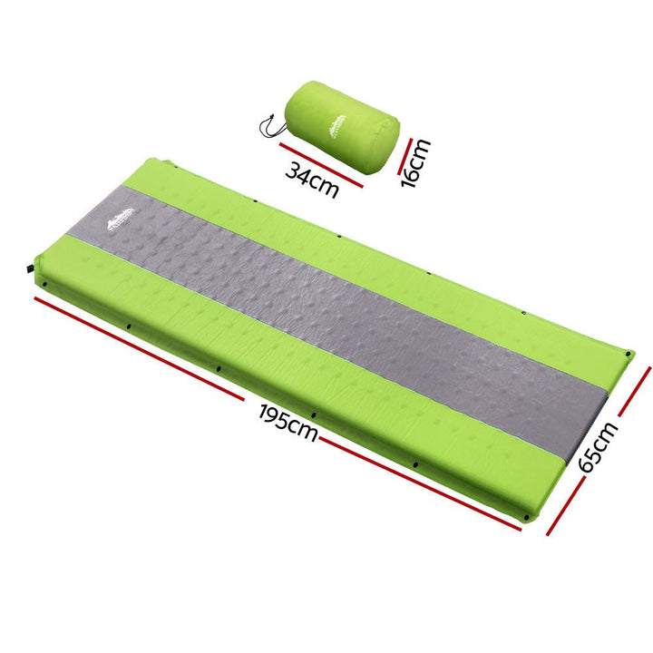 Weisshorn Self Inflating Mattress Camping Sleeping Mat Air Bed Pad Single Green - RoamAU