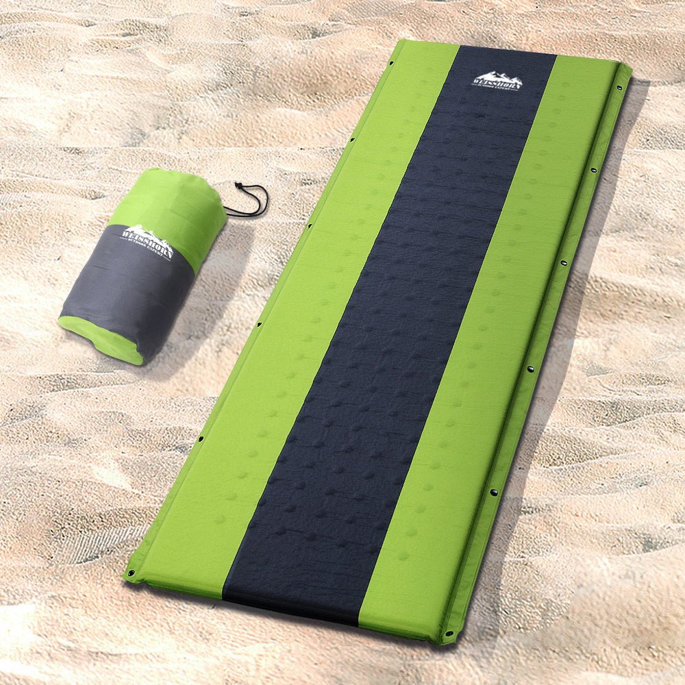 Weisshorn Self Inflating Mattress Camping Sleeping Mat Air Bed Pad Single Green - RoamAU